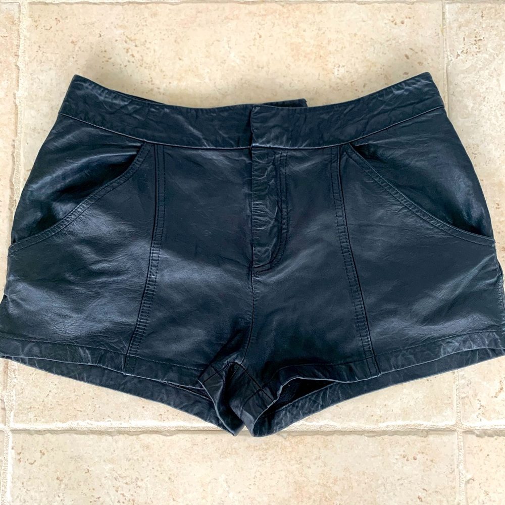 silence + noise Leather Shorts - Size 4